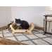 Handcrafted Wooden Frame Cat Bed with Pillow