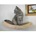 Handcrafted Wooden Floating Wave Cat Wall Shelf