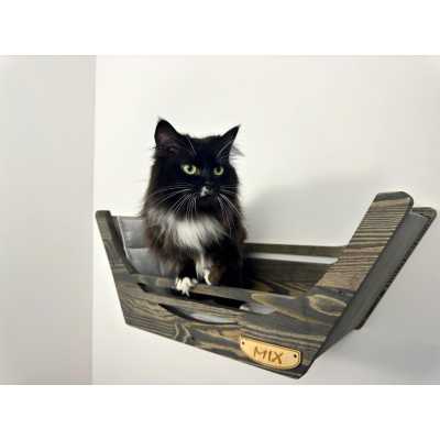 Wall Mounted Wooden Cat Bed with Pillow